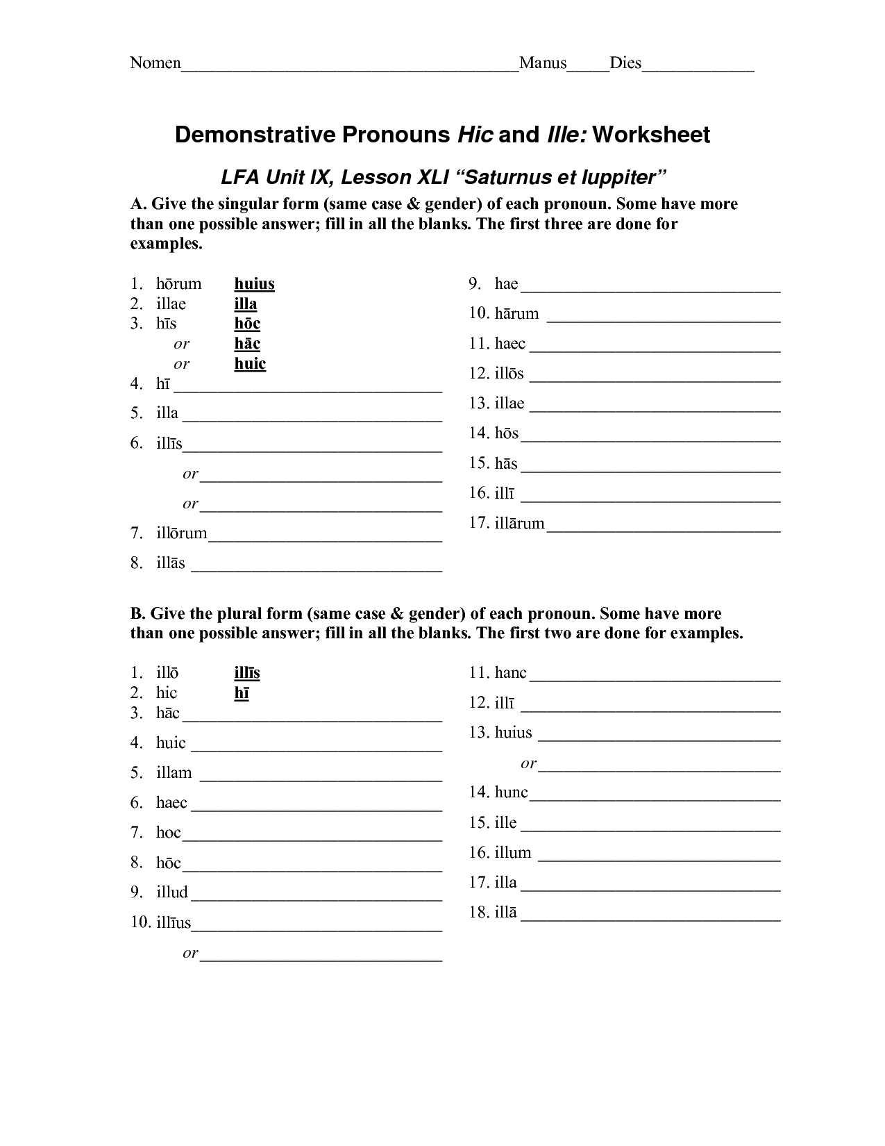 16 Spanish Pronoun Worksheet Printable Worksheeto