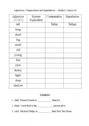 English Korean Worksheets for Kids