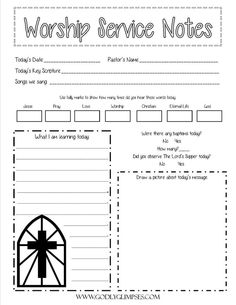 Free Printable Sermon Notes for Kids