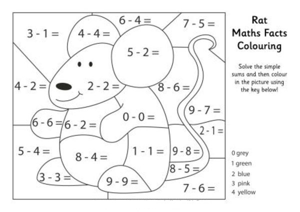 Math Facts Coloring Page