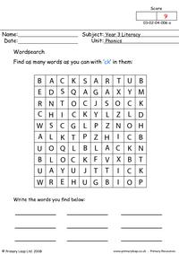 Phonics Word Search