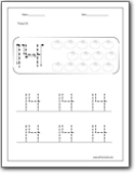 Printable Number 14 Tracing Worksheet