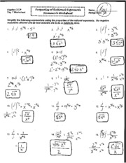 Properties of Exponents Algebra 1 Worksheet Answers