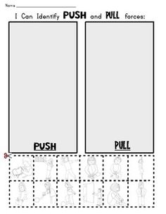 Push and Pull Worksheets Kindergarten