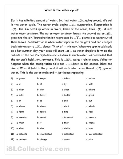 Water Cycle Worksheets Middle School