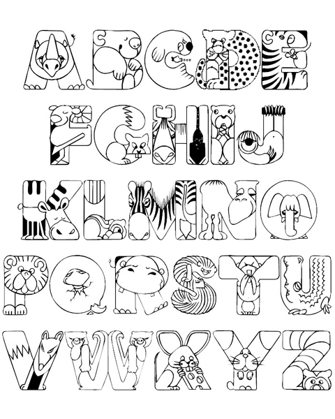 Adult Alphabet Coloring Pages