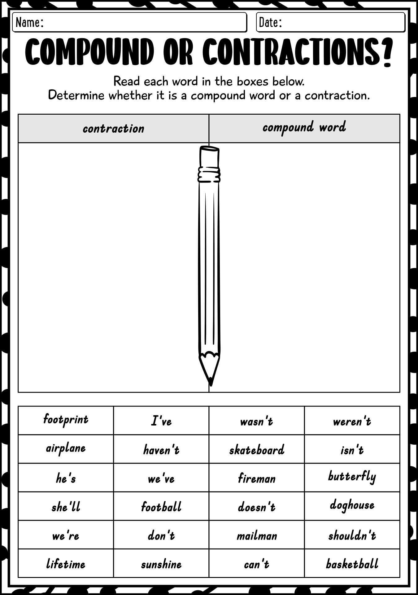 Compound Words and Contractions