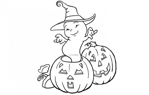 Cute Halloween Pumpkin Coloring Page