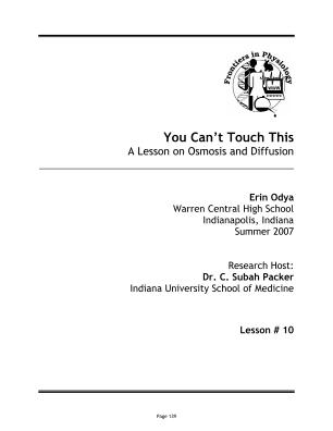 Diffusion and Osmosis Worksheet Middle School