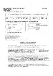 Greek Mythology Worksheets