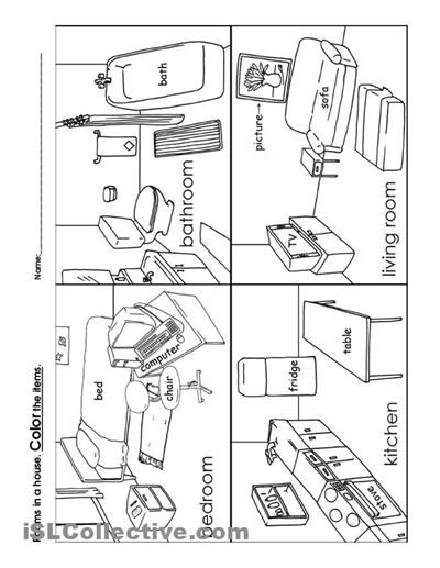 House Rooms Coloring Pages