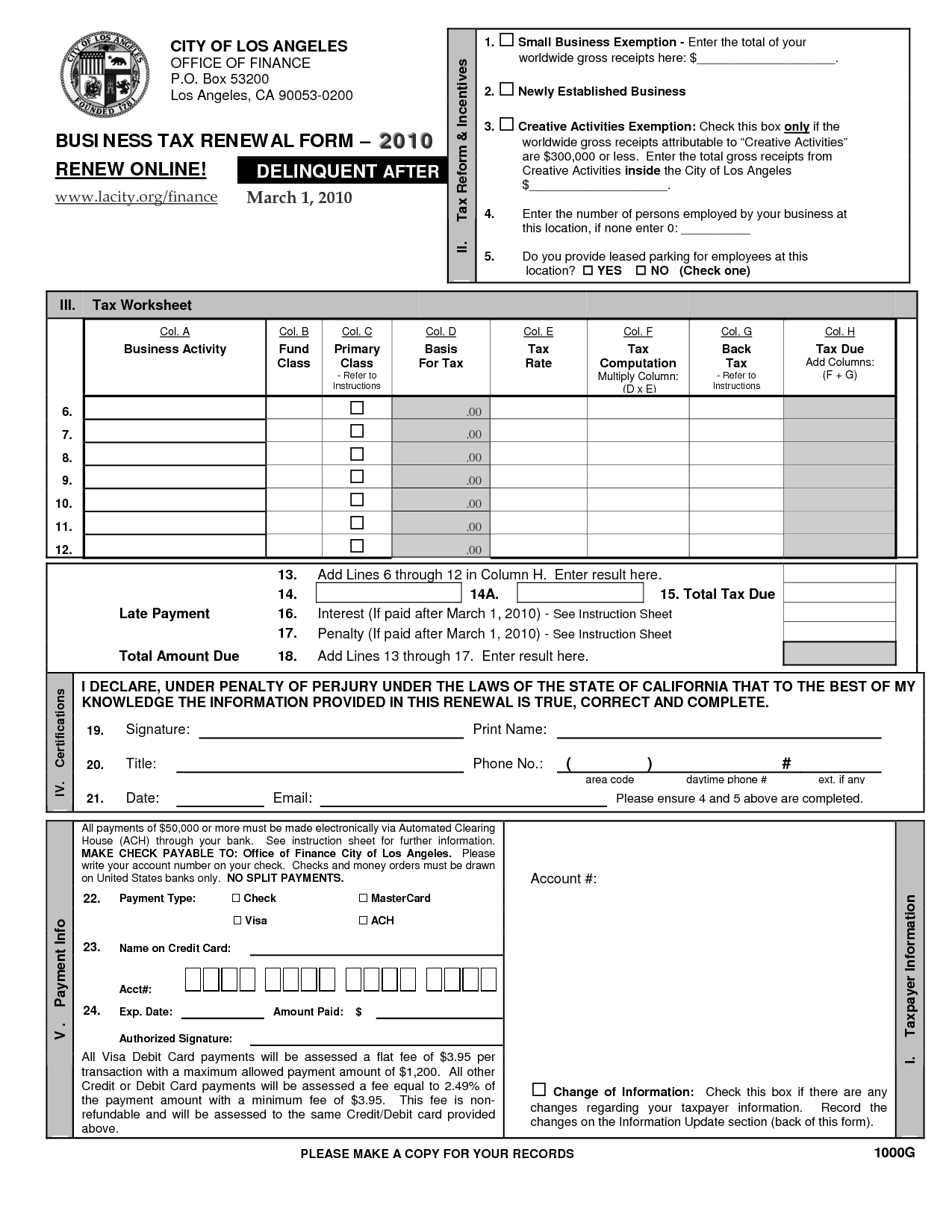 Los Angeles Business Tax Registration Certificate