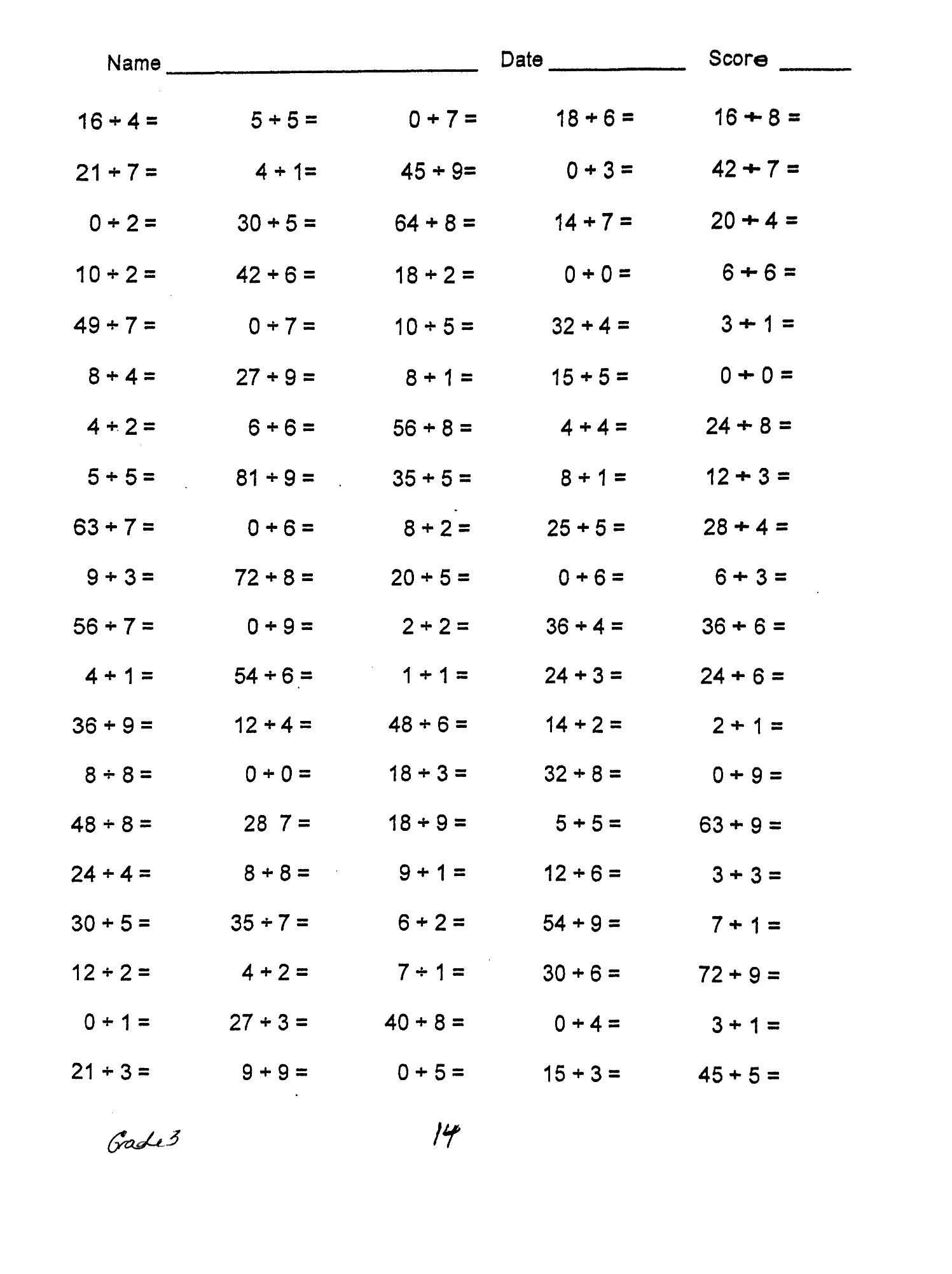 Multiplication Division Worksheets 3rd Grade