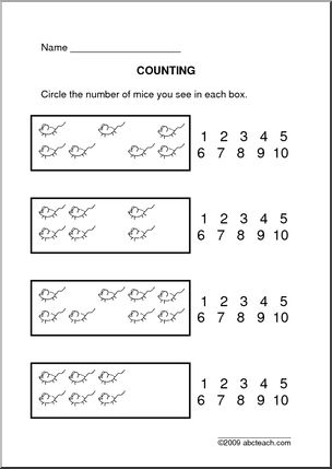 Pre-K Counting Worksheets