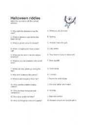 Printable Halloween Riddles Worksheets