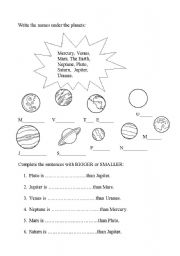 Printable Planets Worksheets