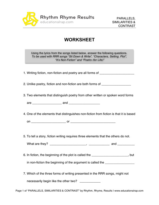 Rhythm Poetry Worksheet