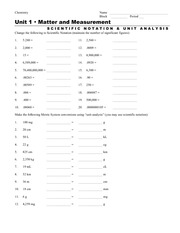 Scientific Notation Units