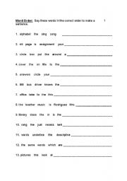 Sentence Unscramble Worksheets Printable