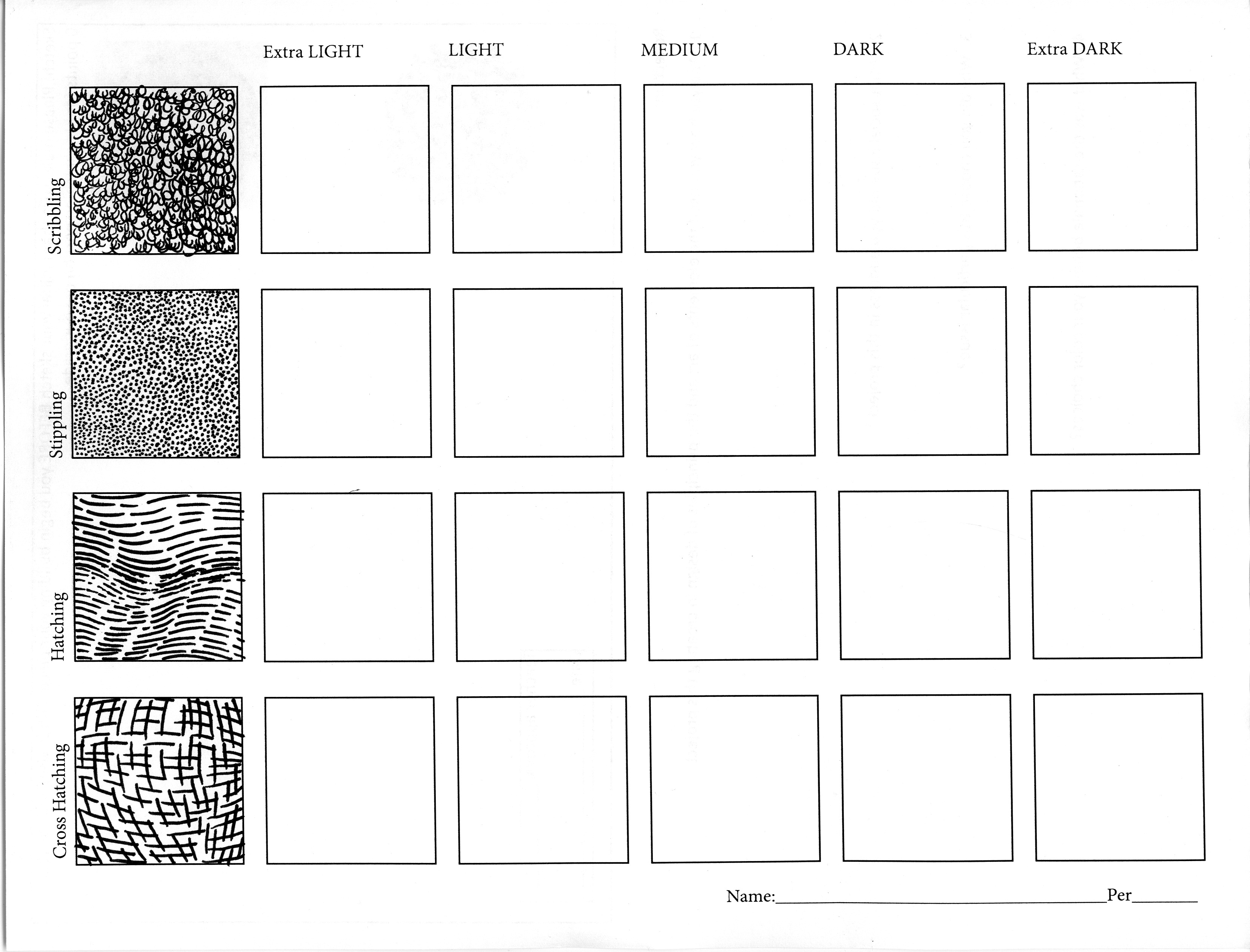 Shading Techniques Worksheet