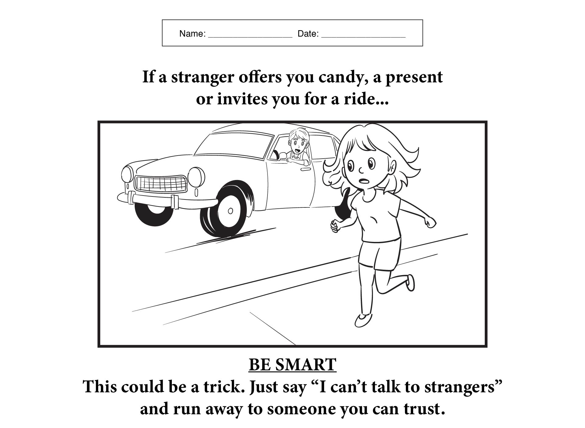 Stranger Danger Coloring Pages