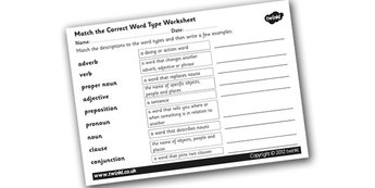 Word Match Worksheets