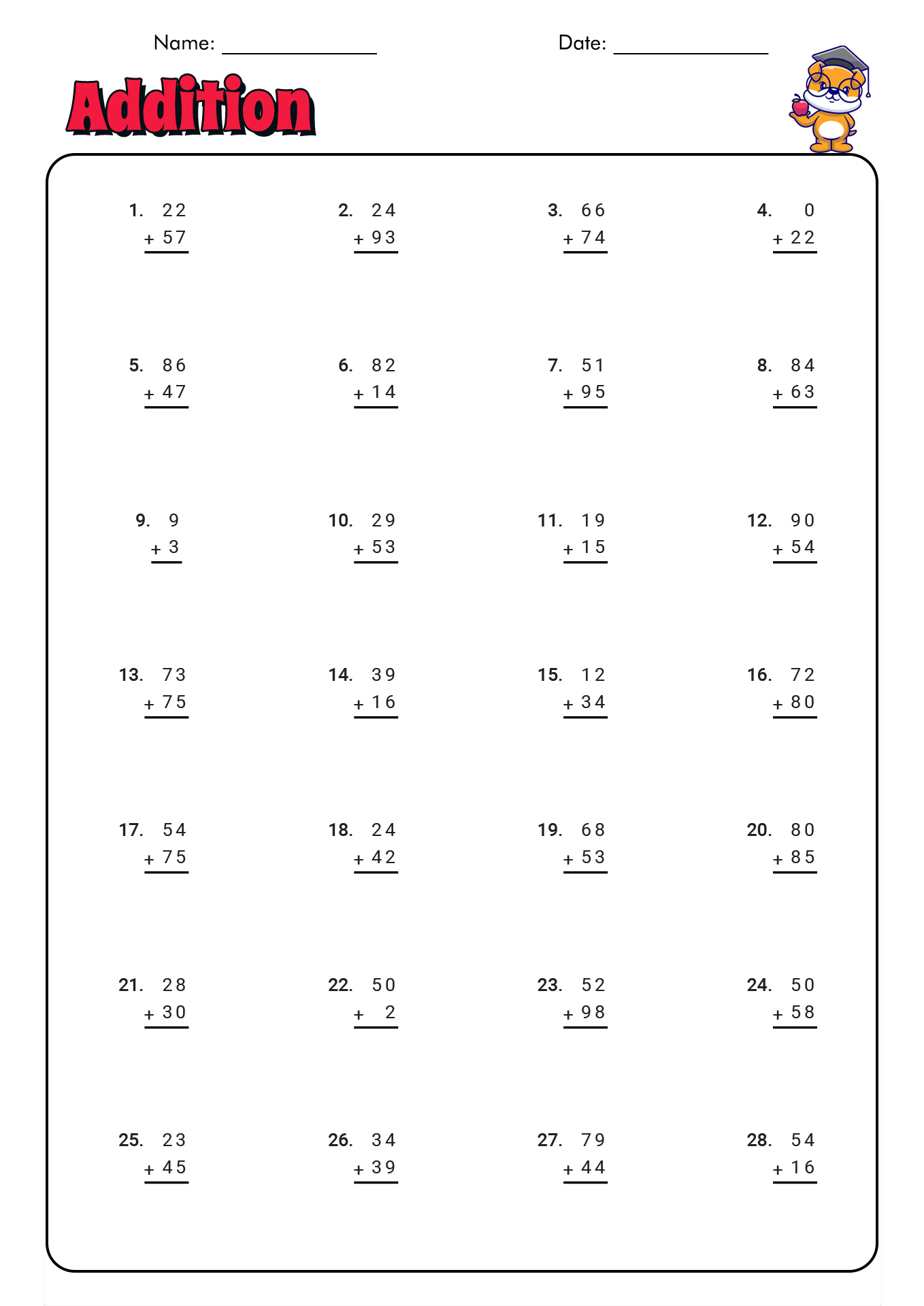 3rd Grade Math Worksheets Printable