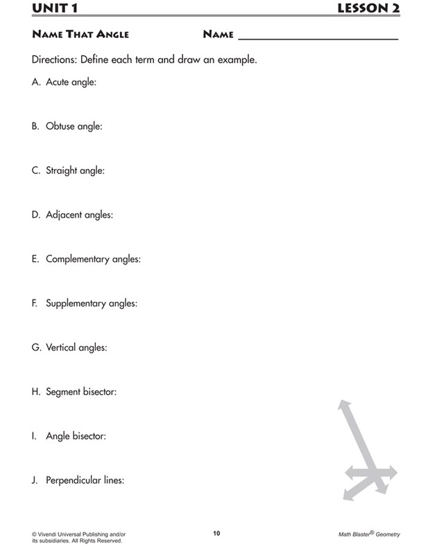 Angle Worksheets 7th Grade