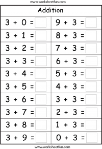 Basic Addition Facts Worksheet