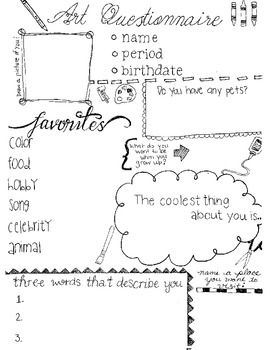 Get to Know You Worksheet Art