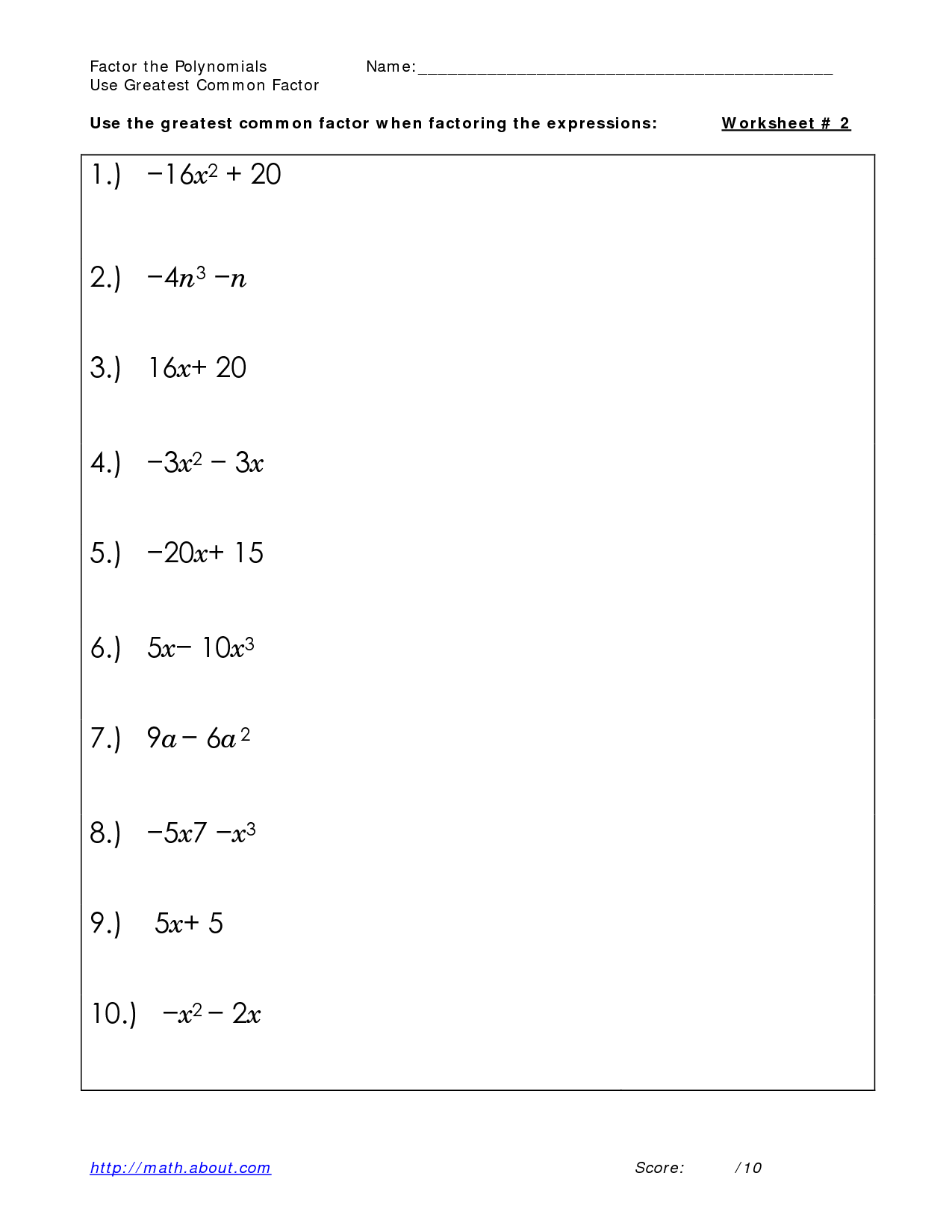 15 Best Images of GCF Worksheets With Answers - Greatest Common Factor ...