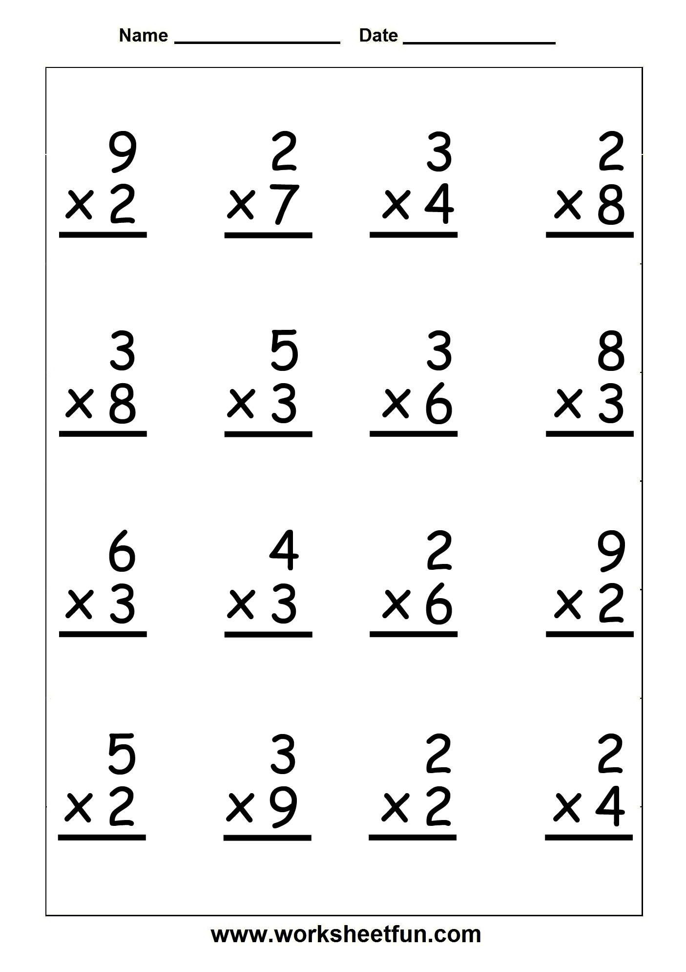 Multiplication Worksheets 3rd Grade