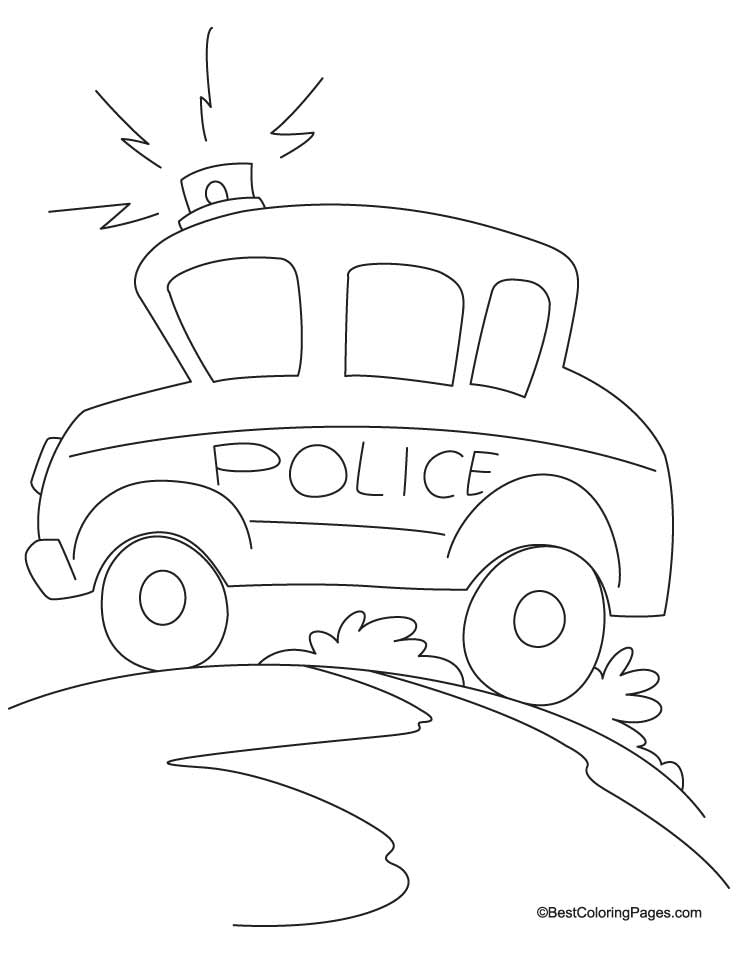 Police Car Coloring Pages Printable