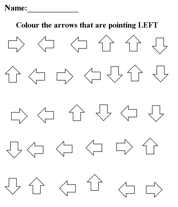 Printable Left and Right Worksheets