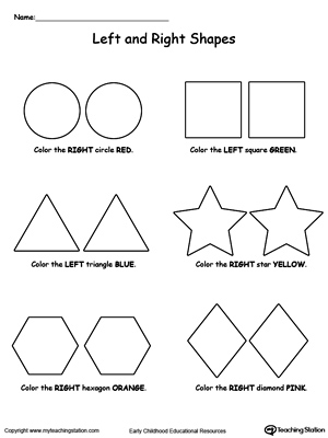 Printable Left and Right Worksheets