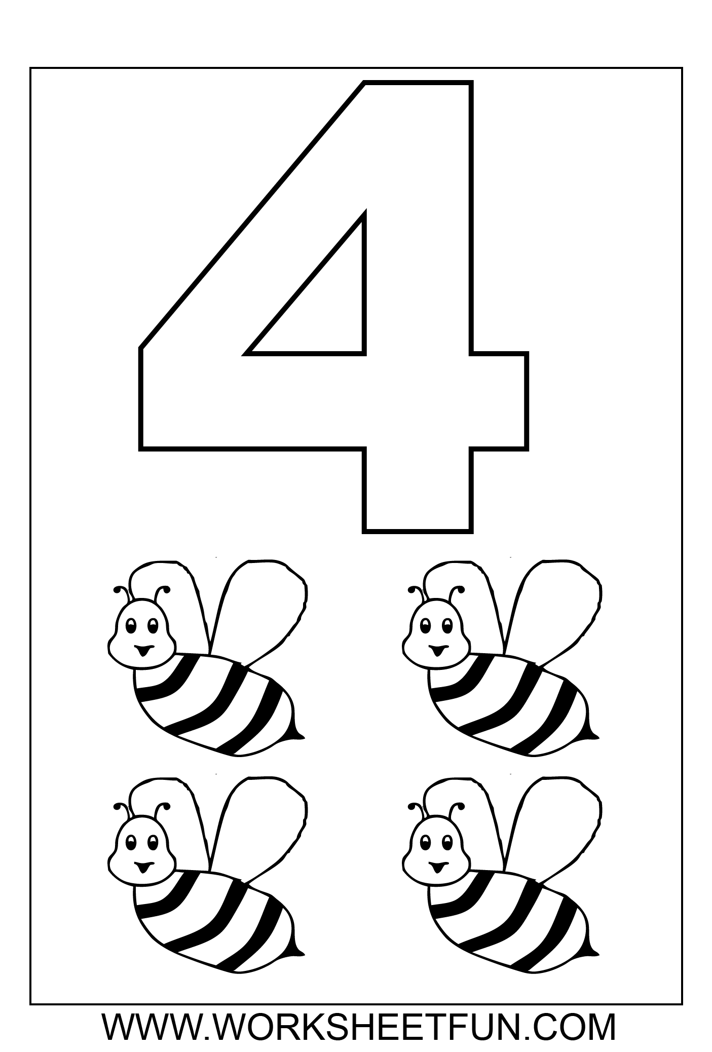 Printable Preschool Worksheets Number 4