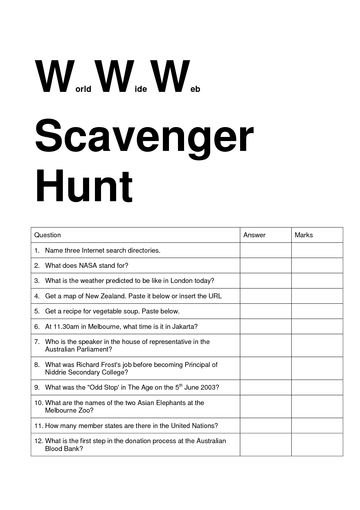 15 U S Constitution Scavenger Hunt Worksheet Worksheeto