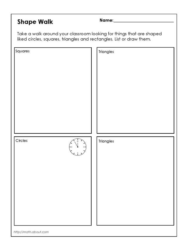 Shapes Worksheets 1st Grade