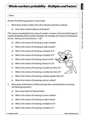 Theoretical Probability Worksheets