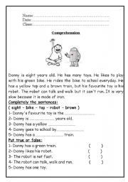 Kindergarten Grade Reading Comprehension Worksheets