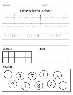 Number Writing Practice for Kindergarten