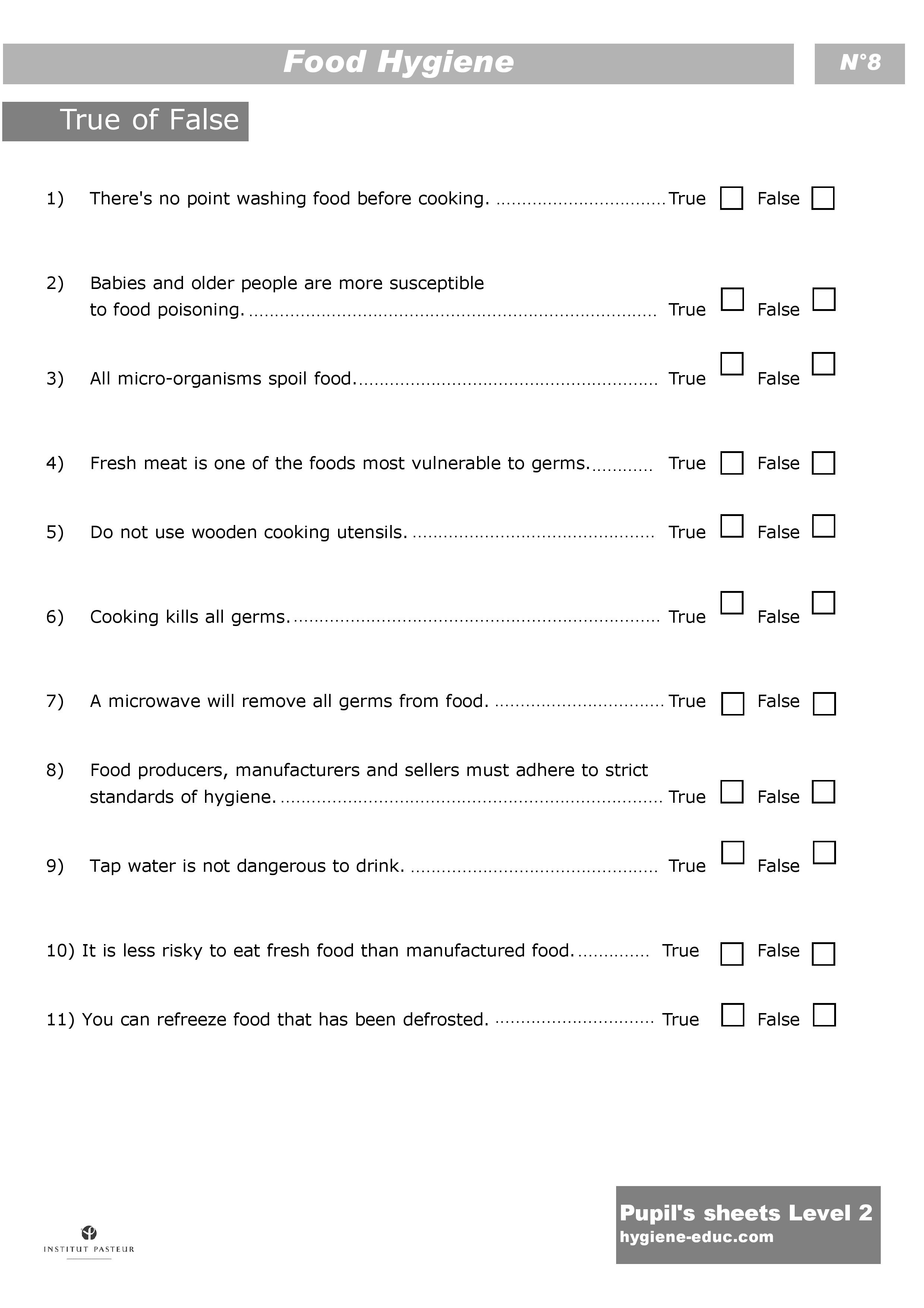 Personal Hygiene Worksheets for Kids