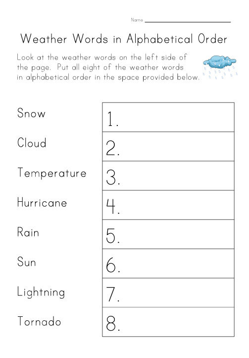 Printable ABC Order Worksheets