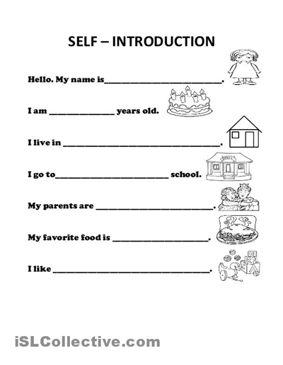 18 Introduction About Myself Worksheet / worksheeto.com