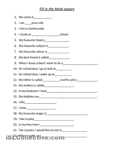 Free English Conversation Worksheets Printable