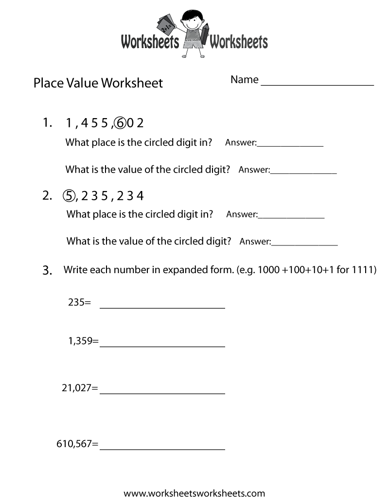 Free Printable Place Value Worksheets