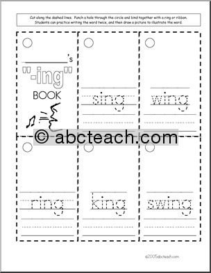 ING Word Family Worksheets Kindergarten