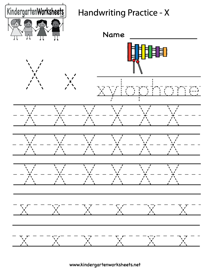 Kindergarten Writing Practice Letter X Worksheet