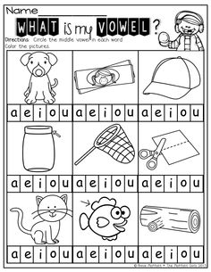 Middle Vowel Sound Worksheets