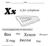 Preschool Letter X Worksheets